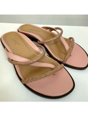 Vionic Peach Pink Prism Bling Slide Sandal Women's Size 6.5 Orthotic Summer